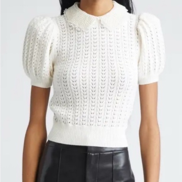 Alice+ olivia Chase Puff Sleeve Wool BlendSweater